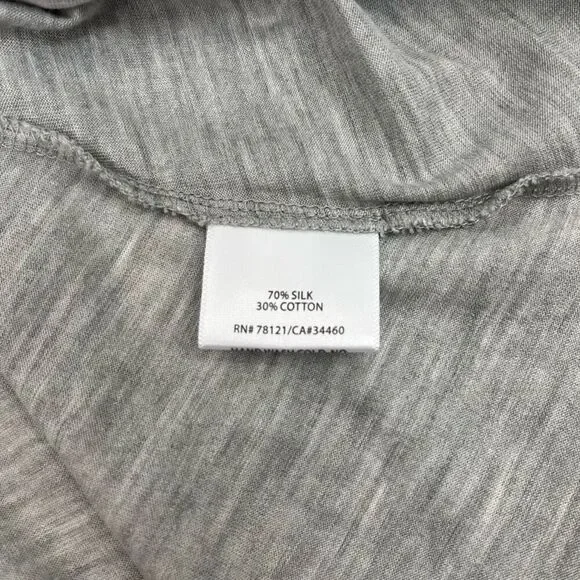 Eileen Fisher Womens SIlk Cotton Sharkbite Hem Tank Top Heather Gray Size Small - Picture 13 of 16